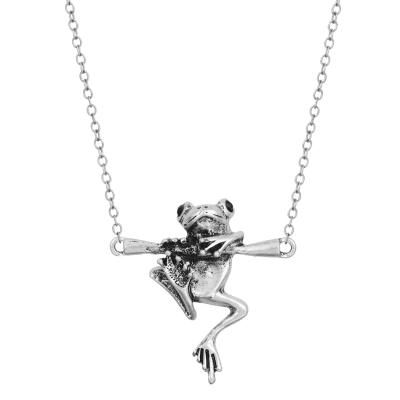 China Cute Men And Women Fashion Simple Necklace Cute Frog Pendant Vintage Animal Clavicle Collar Necklace for sale