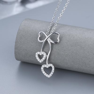 China Fashion Jewelry Charm 925 Sterling Silver Designer Charms Heart Bowkont Romantic Cross Necklace Pendants Infinity Iced Out Pendant for sale