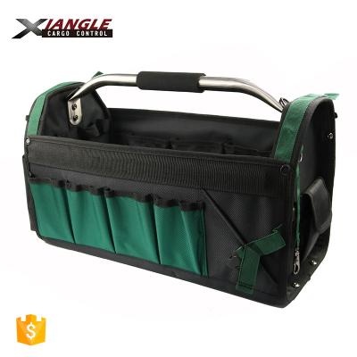 China Heavy Duty Rigid Waterproof Plastic Low Tool Bag Electrician's Tool Handle Tote Polyester Durable Open Nylon Construction for sale