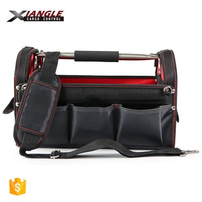 China Durable Tote Polyester Heavy Duty Hard Base 16inch Electrician Handle Waterproof Plastic Coating Tool Bag for sale