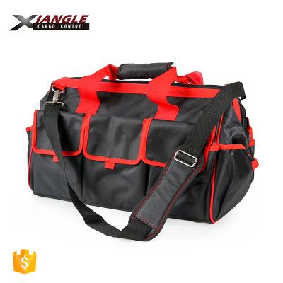 China Customized Yellow Black Nylon Durable Leather Pouch Large Capacity Storage Kit Electric Zipper Tool Bag For Drills for sale