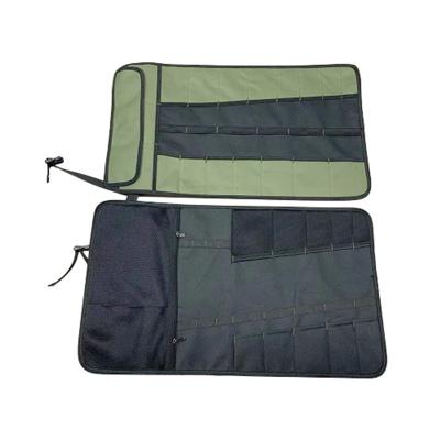 China Custom Tool Bag Trolley Portable Pocket Organizer Rolling Storage Canvas Multi Knife Rolling Key Roll Up Tool Bag for sale