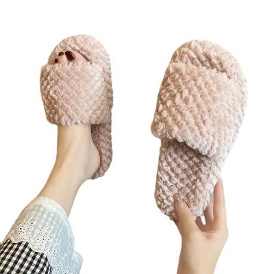 China CUSHIONING Soft Sheepskin Fur Slippers Women Winter Lamb Fur House Shoes Slippers With Quality Thick Outsole for sale