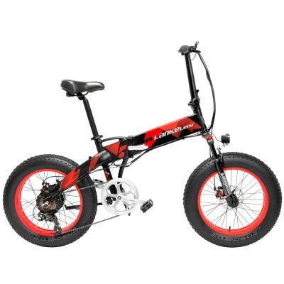 China Standard Mountain Bike 20 Inch LANKELEISI X2000 Fat Tire 500W E Bike Plus Fold Electric Bike for sale