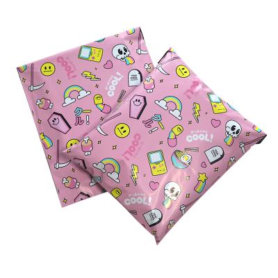 China Cartoon Personality Halloween Messenger Bag Packaging Bag Printing Pattern Waterproof Pink Clothing Store Packaging Bag for sale