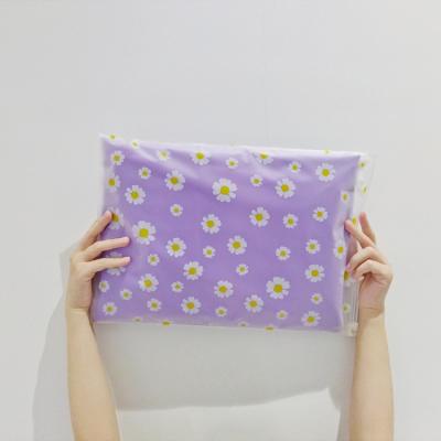 China Strong Adhesive Reusable Zipper Sealing Yellow Daisy Flower Printed Slider Frosted Zipper Bag en venta