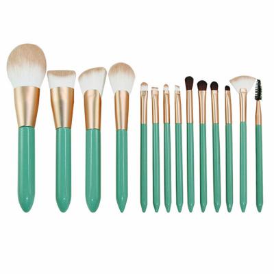 China Angular Blush Brushes Logo Make Up Brush Set Custom Made Cosmetic Hair Style Fillable Wooden Set Makeup Brush High Quality Customizable for sale