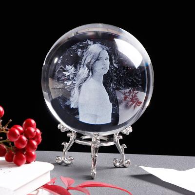 China Europe Customization crystal photo glass k9 crystal ball /crystal ball k9 crystal ball /crystal transparent solid laser Crystal Ball Paperweight for sale