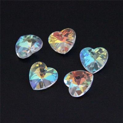 China 28mm 50pcs/lot Crystal Heart Shape AB Shine Beads Glass Lighting Pendant Chandelier Crystal Drop Prism Accessories for sale