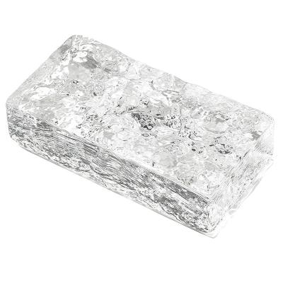 China Supermarket crystal glass brick solid building glass block 200*100*50mm used for hotel wall partition for sale