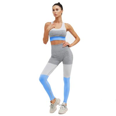 China 2021 Wholesale Antibacterial High Quality Active Workout Yoga Suit Women Sports Gym Custom Wear 2 Piece Sports Bra And Shorts Yoga Sets for sale