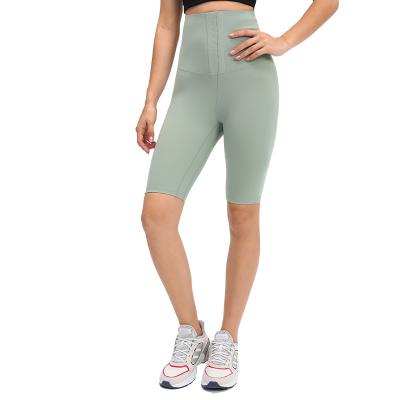 China Anti-wrinkle new summer invisible sports bare breasted five-minute pants high waist slim stretch hipline yoga pants for sale