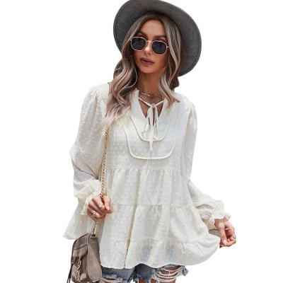 China Viable Beach Mini Blouses Female Loose Long Floral Print V-Neckline 2021Women Sheath Bohemian Blouses for sale