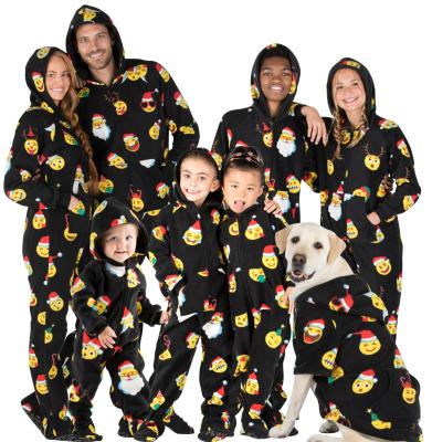 China Cozy Home Matching One Piece Family Fleece Hooded Digital Printing Clothes Pajamas Jumpsuit QUICK DRY for sale