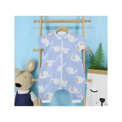 China New Design Antibacterial Baby Sleeping Bag Summer Soft Cotton Short Sleeve Newborn Baby Sleeping Bag Infant Qulit for sale