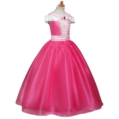 China Anti-static Aurora Princess Dress Summer For Children Girls Dress Sleeping Beauty Aurora Dress Long Skirt for sale