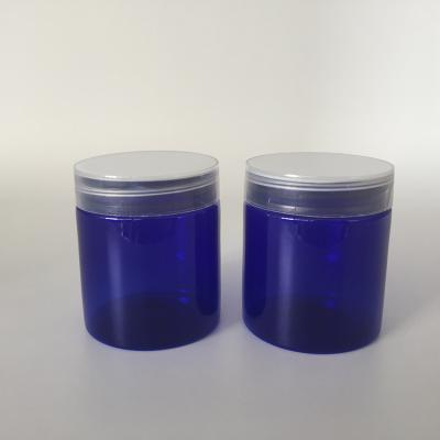 China 80ml PET blue color cosmetic jar with plastic screw cap in 80ml 80g common plastic PET blue color cosmetic jar with plastic screw cap, 80 gram jar container for persnal care face cream for sale