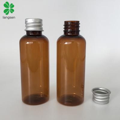 China 50ml Bottles With Aluminum Screw Cap Logo Printed 50ml Plastic Bottles With Aluminum Screw Cap, Cosmetic Makeup Container Holder Emolliient Water Bottles for sale