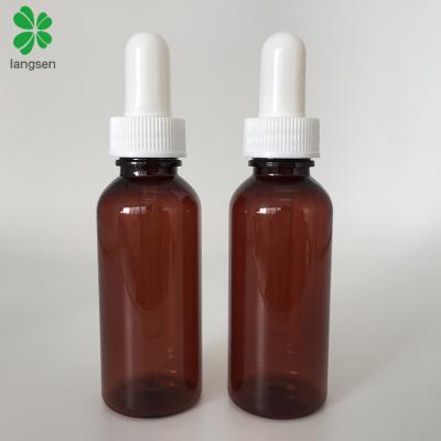 China 50ml Plastic PET Bottles For Essential Oils 50ml 2oz Amber Plastic PET Bottles For Essential Oils With Eye Dropper Dispenser For Colognes And Perfumes, Chemistry for sale