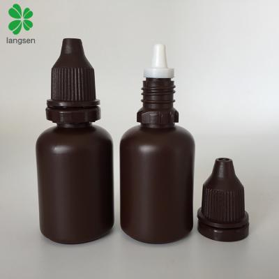 China 30ml Plastic Opaque Brown Dropper Bottle Recycled PE Material 30ml / 1oz Plastic Opaque Brown Liquid Dropper Bottle e Bottle Vial for sale