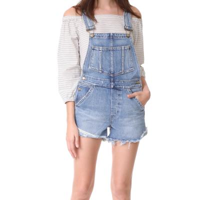 China Fashion Breathable Hot Selling Women Shorts Overall Jeans Ladies Denim Suspender Pants Girls Trousers for sale