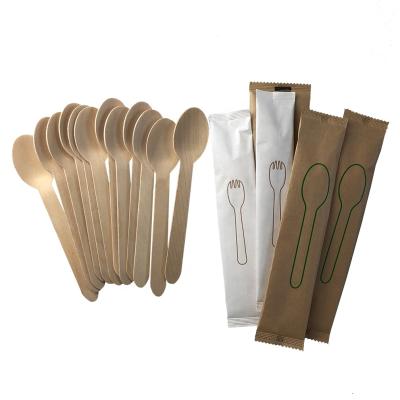 China New Design Compostable Eco Friendly Birch Wood Cutlery Set Disposable Wooden Spoon for sale