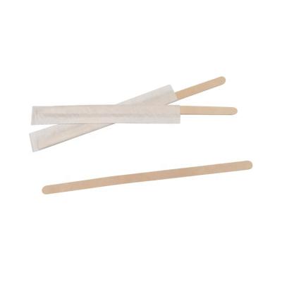 China Disposable Eco - Friendly Promotion Stocked Natural Color Sticks With Wooden Packing Tea Stirrer Coffee for sale