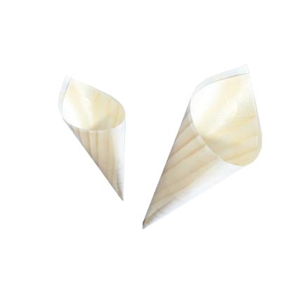 China China free sample factory price disposable wooden food cone for sale