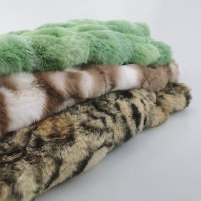 China Auto Upholstery Spandex Stretch Rabbit Faux Fur Fabric For Garment / Home Textile for sale