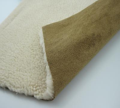 China Super auto upholstery soft hand feel Iceland velvet bonded suede shearling fabric for garment/coat for sale