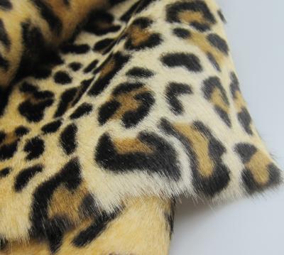 China Luxury High Quality Leopard Faux Fur Fabric For Garment / Home Textile / Auto Upholstery for sale