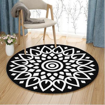 China Amazon Hot Selling 3D Trap Effect Washable Bottomless Hole Rug Around Grid Room Fashion Black White Blankets for sale