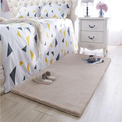 China Different Shape Anti-Slip Modern Home Decor Faux Rabbit Fur Rug Blanket Furry Household Carpet For Bedroom for sale