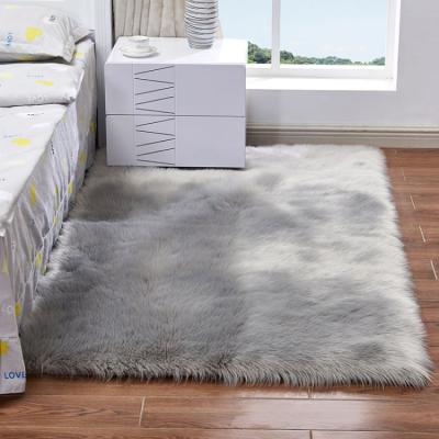 China Anti-slip Living Room Sheep Fur Blankets Faux Blankets Ultra Soft Area Rug for sale