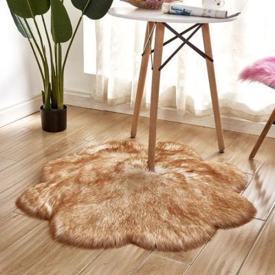 China Chinese Wholesale Low Price Dark Gray Polyester Faux Fur Blanket Sheep Carpet Soft Even Anti-slip Factory for sale