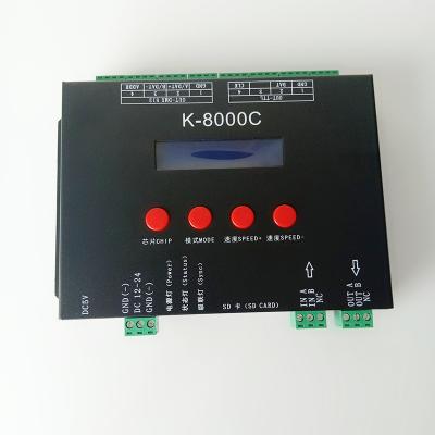 China Intelligent Lighting Solution Pixel LED Controller 8ports K-8000C 8ports 8192 Pixels 168*120*30mm for sale