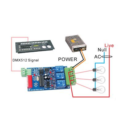 China 12V 3 Channels DMX512 Relay Switch 120*55*20mm for sale