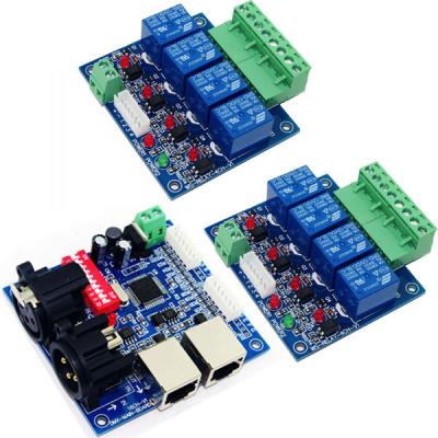 China DC 12V 10A 4 Channels DMX512 Relay Switch , 4CH DMX Relay Switch 76*70*32mm for sale