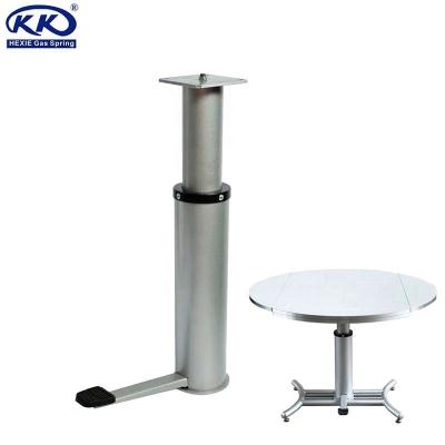 China Modern Nordic Metallic Single Thick Cylinder Furniture Kitchen Dining Table Telescopic Legs for sale