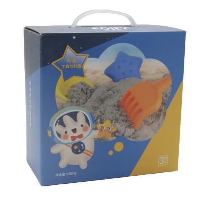 China Colorful Educational Smart Delicate Toy Sand Clay Soft Delicate Play Space Indoor Sand Bouncy Children For Sale for sale