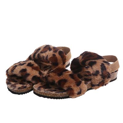 China Fashion trend new arrivals 2021 summer fashion fur slippers for ladies and women flat fluffy sandals for sale