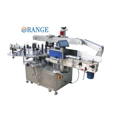 China Pet Bottle Double Head Labeling Food Stickers Hot Stamping Labeling Machine for sale