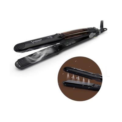 China Wholesale Private Label Outdoor Flat Iron Dry Ceramic Fast Wide Flat Steam Styler and Wet Straighten Hair Straightener for sale