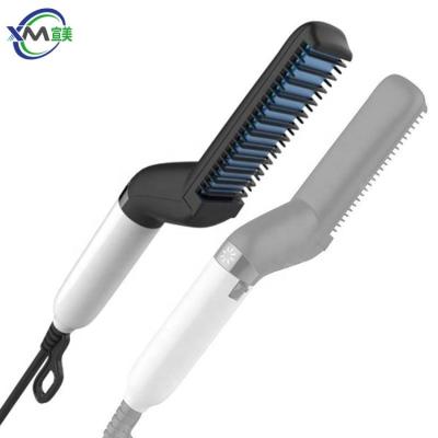 China Outdoor Electric Hair Straightener Men Hair Styler Comb Fast Styler Comb Iron Flatten Side To Straighten Brush Beard Hair Straightener for sale