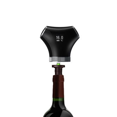 China High Efficiency Intelligent Wine Vacuum Pump Cork Red Wine Accessories Bottle Stopper Black Color Box Keeping Wine Cool Smart Stopper for sale