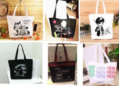 China Recyclable Fashion Handle Canvas Shopping Bag for sale