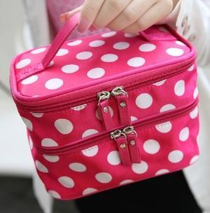 China Double high-capacity zipper makeup bag lady's handbag for sale