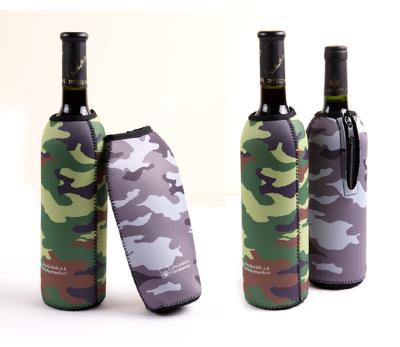 China Camouflage anti-collision Neoprene Wine Cooler,bag/cup/red wine holder for sale