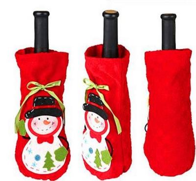 China Cute Christmas Fabric Wine Bottles Covers for sale