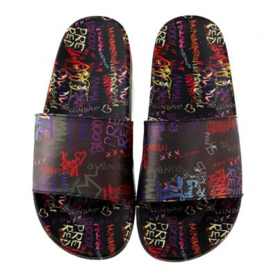 China CUSHIONING Women Fashion Graffiti Painting Print Slide Foot Bed Platform Sandal Slippers for sale